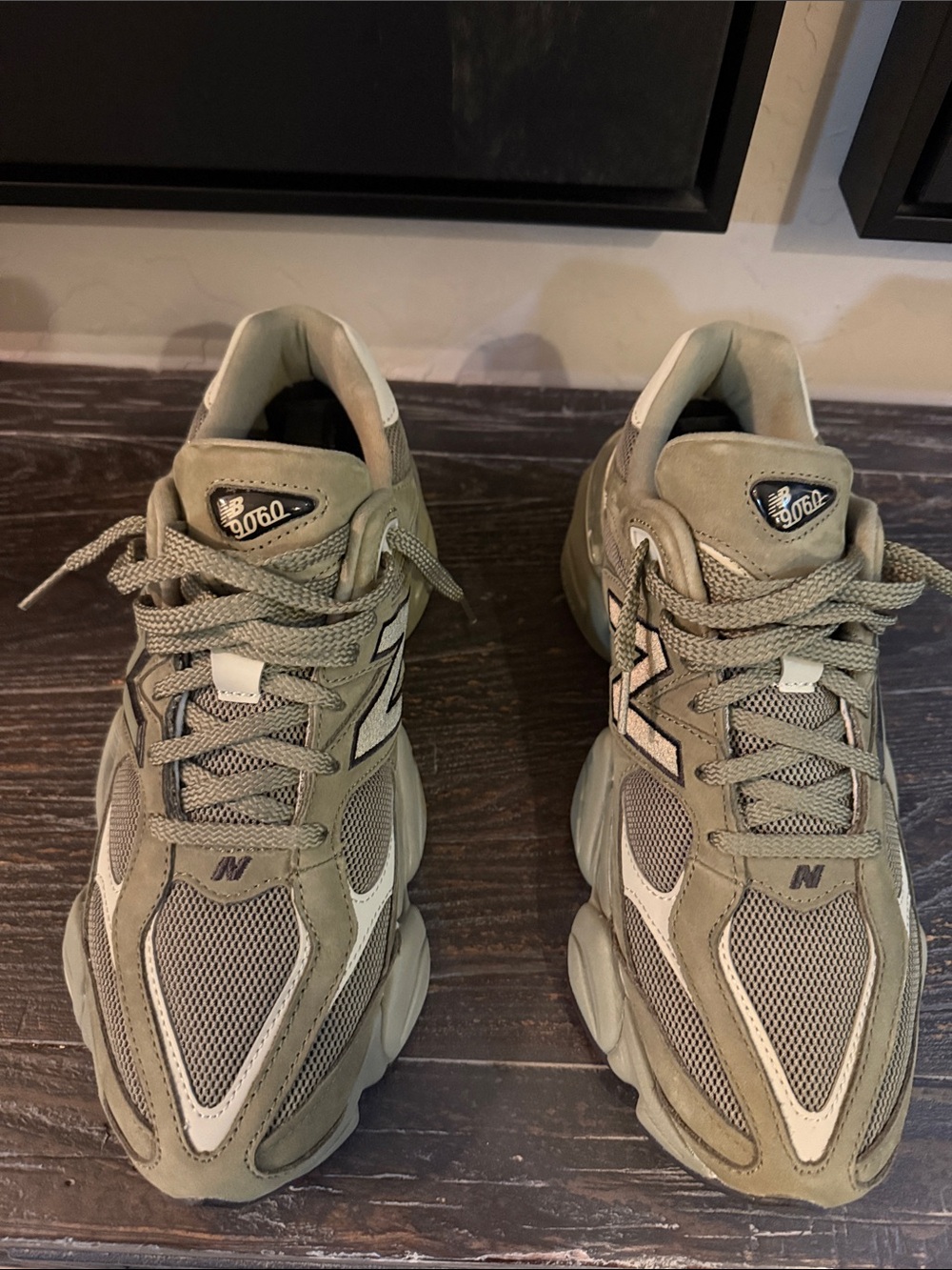 New Balance Women's Olive/Tan Athletic Sneakers - Picture 5 of 6